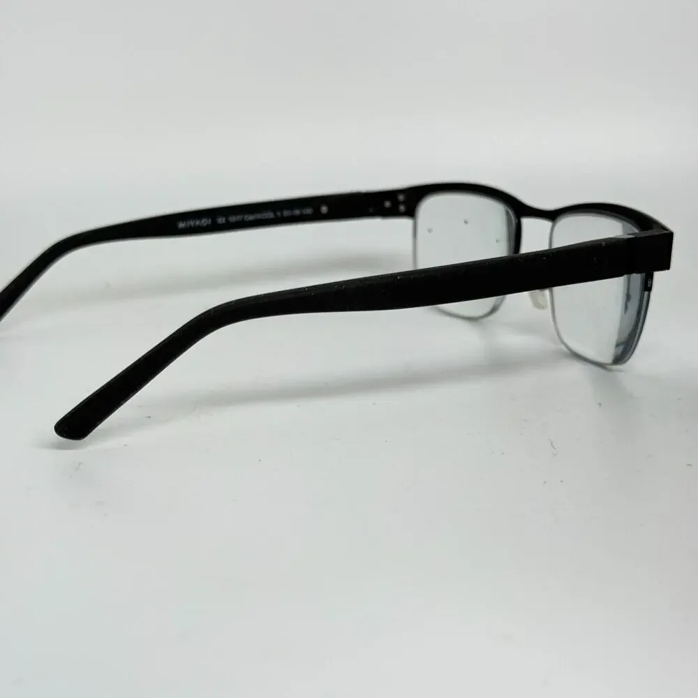 MIYAGI 1517 Carl II 1‎ Black Mens Square Half Rim Eyeglasses 51-19-140 20063
